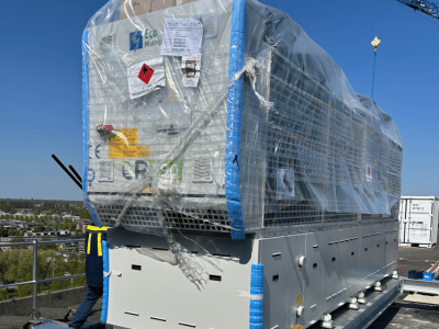 Warmtepomp geplaatst in wooncomplex
