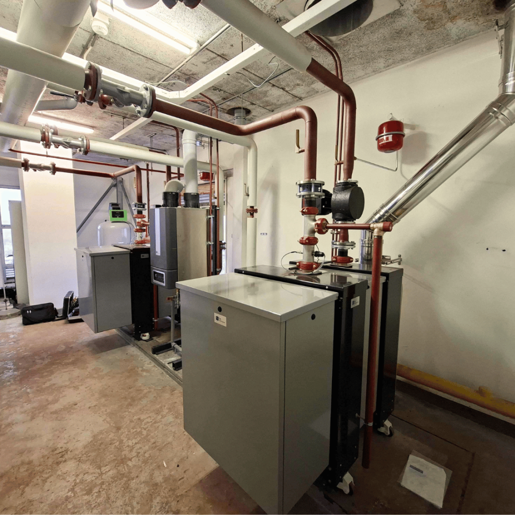 IB cv-ketels met groot vermogen geplaatst in appartementencomplex